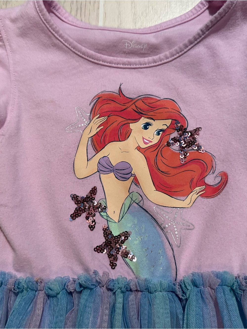 Disney Jumping Beans Ariel Tulle Tutu Dress Girls Size 4 Lavender Princess - Picture 2 of 9